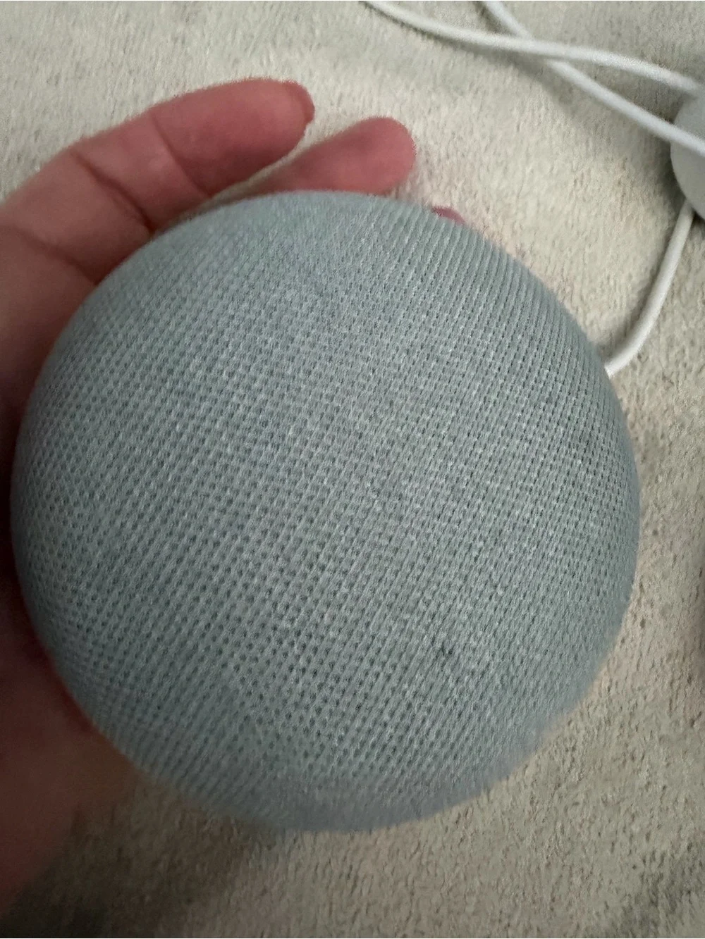 google Nest Mini Smart Speaker with Coral White Base